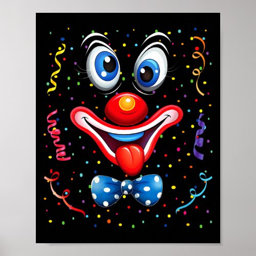 Women's funny clown costumes for children carnival poster