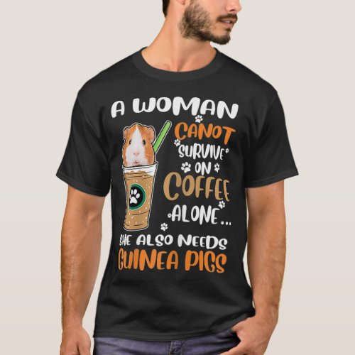 Womens Funny Coffee Guinea Pigs Woman  T_Shirt