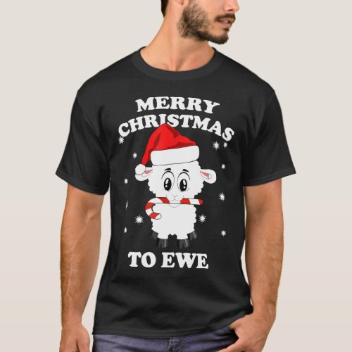 Womens Funny Cute Sheep Farm Animal Christmas Pun T_Shirt