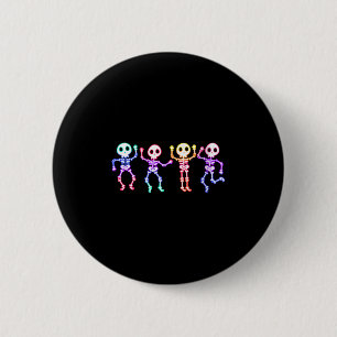 Womens Funny Dancing Skeletons Ghost Glow In The H Button