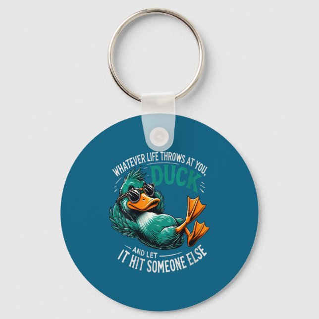 Womens Funny Duck Graphic Tees Men Women Teens Fun Keychain (Front)