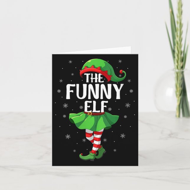 Womens Funny Elf Christmas Girls Women Elf Squad X Card (Front)