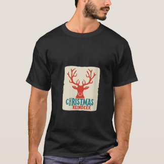 Womens Funny Festive Reindeer Costume for Christma T-Shirt