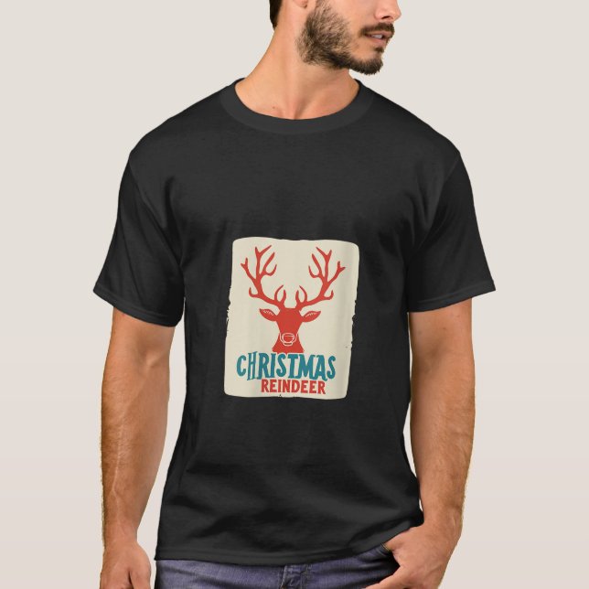 Womens Funny Festive Reindeer Costume for Christma T-Shirt (Front)