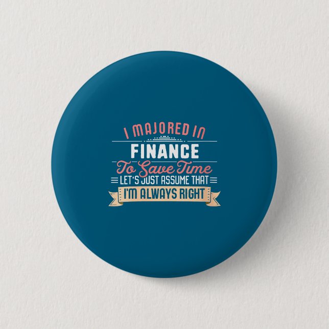 Womens funny finance major studen  button (Front)