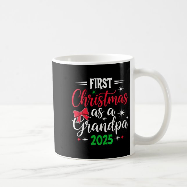 Womens Funny First Christmas As Grandpa 2025 Match Coffee Mug (Right)