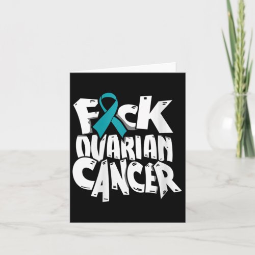 Womens Funny For Ovarian Cancer Awareness Ribbon G Card