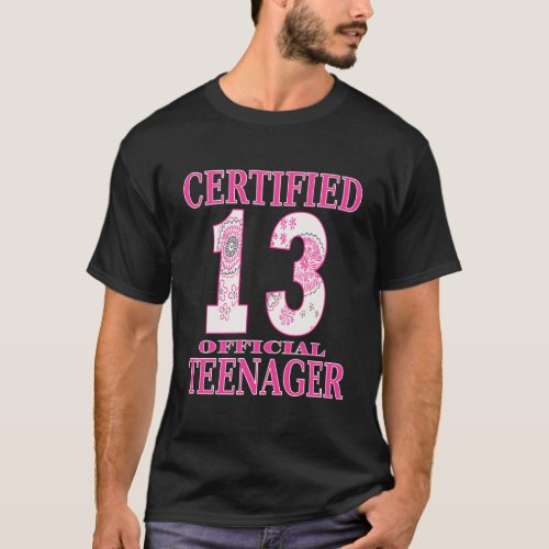 WomenS Funny Girls 13Th Birthday Official Teenage T_Shirt