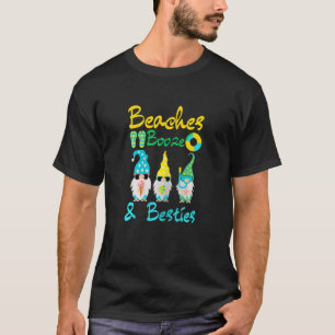 Womens Funny Girls Trip Gnomes On The Beach Beache T-Shirt