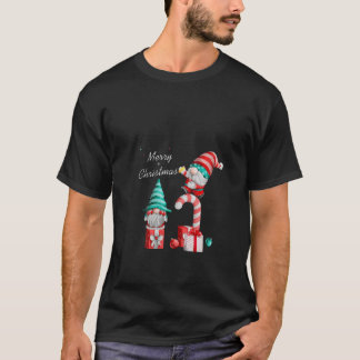 Womens Funny Gnome Christmas V Neck T-Shirt