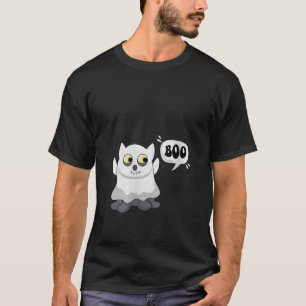 Womens Funny Halloween Ghost Cat Boo Cat Lover Hal T-Shirt