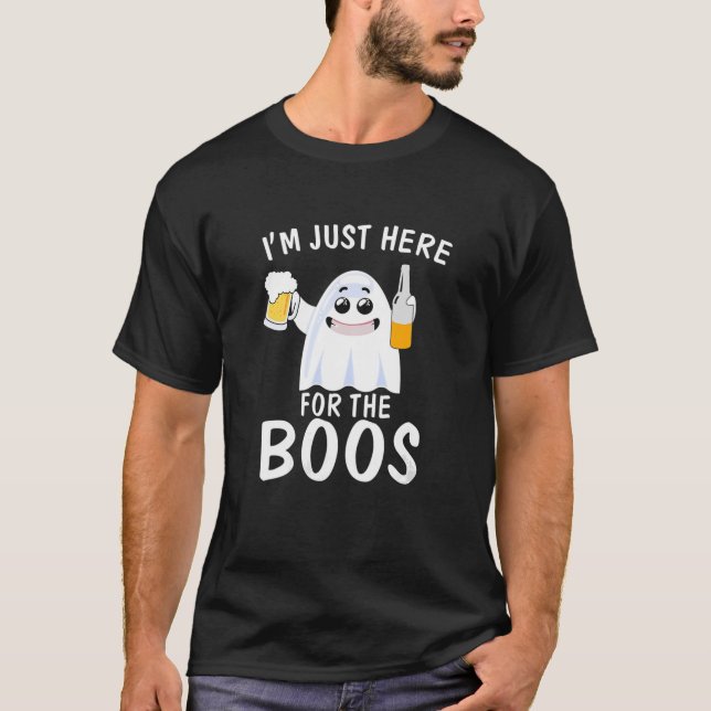Womens Funny Halloween Tee I'm Just Here For The B (Front)