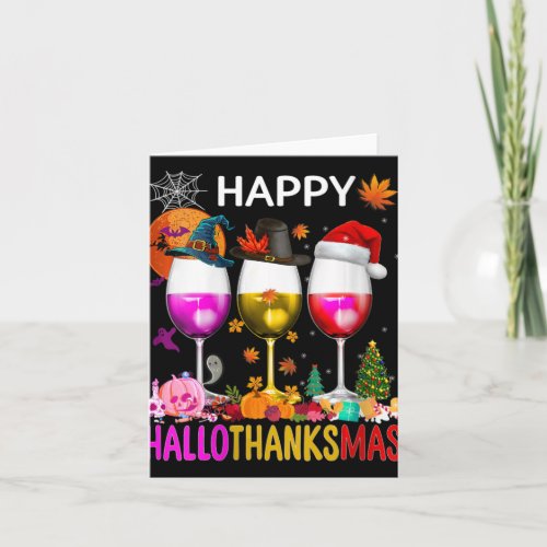 Womens Funny Halloween Thanksgiving Christmas Happ Card