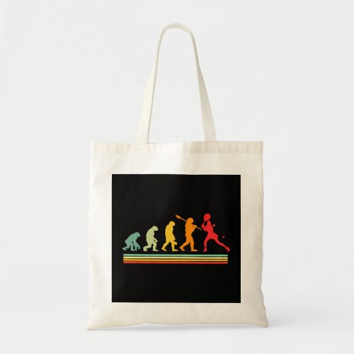 Womens Funny Human Evolution Tennis Funny Tennis R Tote Bag