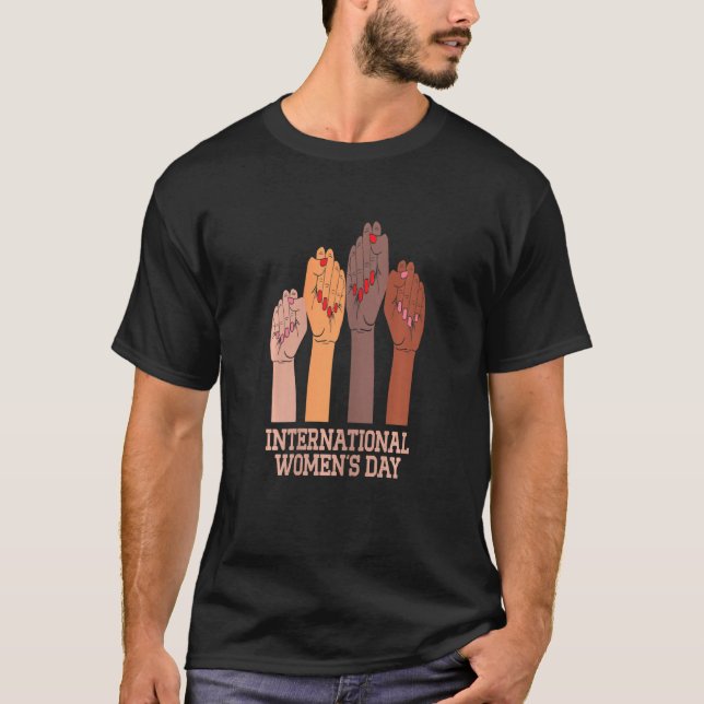 Womens Funny International Women's Day Black Afric T-Shirt (Front)