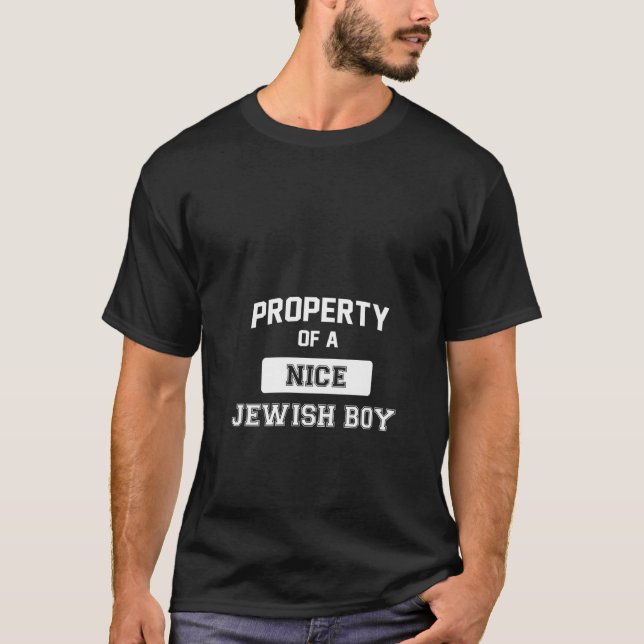 Womens Funny Jewish T Property Of A Nice Jewish Bo T-Shirt (Front)
