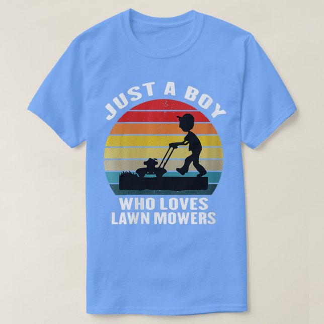 Womens Funny Lawn Mowing For Boys Kids Lawn Mower  T-Shirt (Design Front)