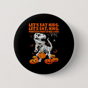 Womens Funny Let's Eat Kids Punctuation Saves Gram Button