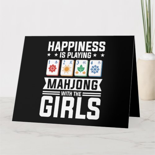 Womens Funny Mahjong Happiness Is Playing Mahjong  Card