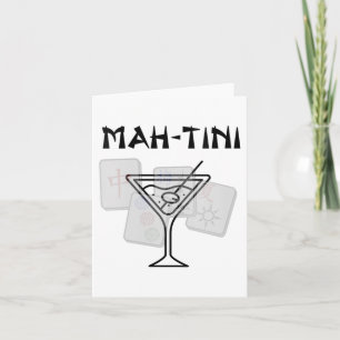 Womens Funny Mahjong Martini Tail Mah Jongg V-neck Card