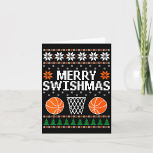 Womens Funny Merry Swishmas Xmas Basketball Ugly C Card
