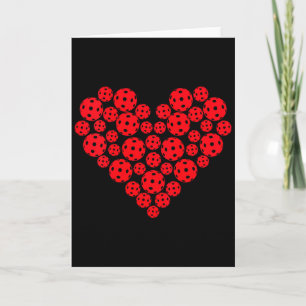 Womens Funny Pickleball Love Heart Shape Valentine Card