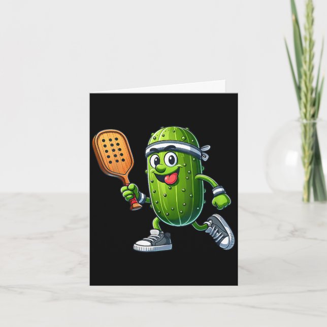 Womens funny pickleball player paddleball pickle card (Front)