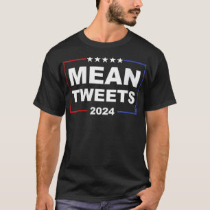 Womens Funny Red White Blue Mean Tweets 2024 VNeck T-Shirt