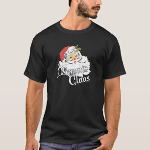 Womens Funny Santa Memaw Claus Snowflake Leopard C T-Shirt