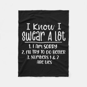 Womens Funny Sarcastic Swear A Lot Offensive Quote Fleece Blanket