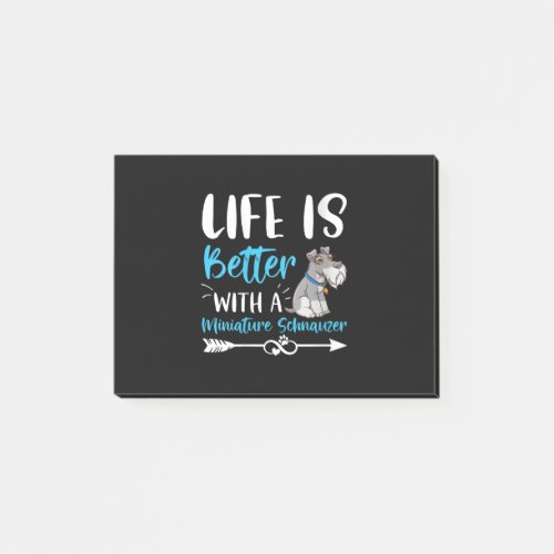 Womens Funny Schnauzer Life Is Better With Minia Post_it Notes