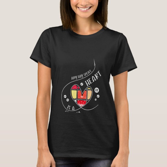 Womens Funny Sewing Machine Shirt Because I Said S (Front)