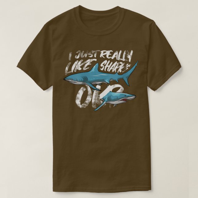 Womens Funny Shark Lovers GiftI Just Really Like S T-Shirt (Design Front)