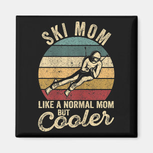 Womens Funny Skiing Mum Skier Mothers Day Winter S Magnet