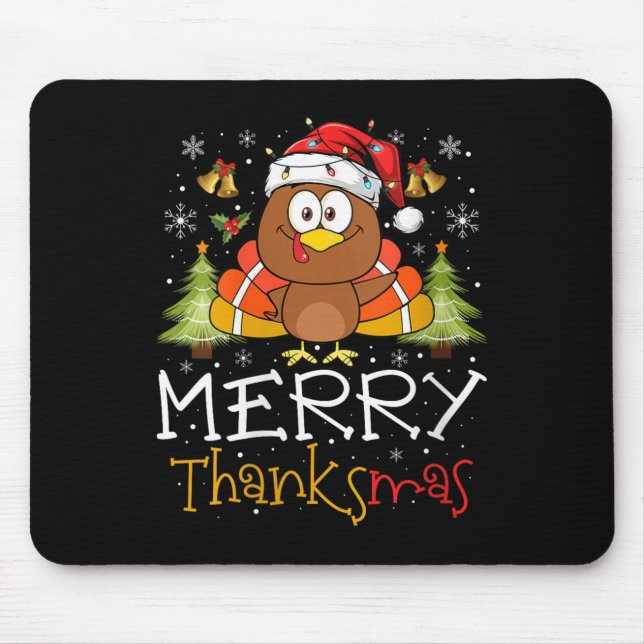 Womens Funny Thanksmas 2025 Merry Thanksmas Thanks Mouse Pad (Front)