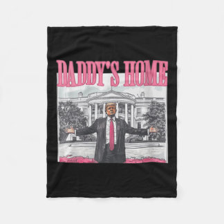 Womens Funny Trump Pink Daddys Home Fleece Blanket