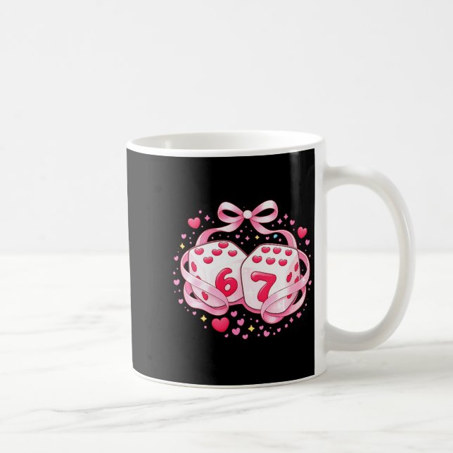 Women's Funny Valentine Dice 6 7 Preppy 67 Six Sev Coffee Mug (Right)