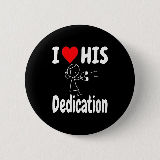 Women's Funny Valentine's Day Couple Matching I Lo Button (Front)