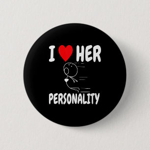 Women's Funny Valentine's Day Couple Matching I Lo Button