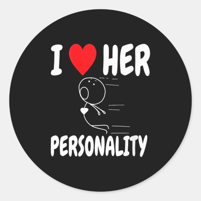 Women's Funny Valentine's Day Couple Matching I Lo Classic Round Sticker (Front)