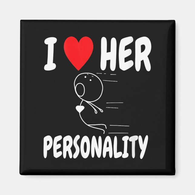 Women's Funny Valentine's Day Couple Matching I Lo Magnet (Front)