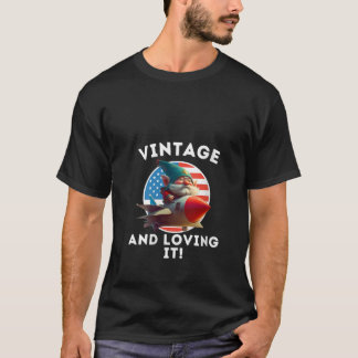 Womens Funny Vintage and Loving It Retro Air Force T-Shirt