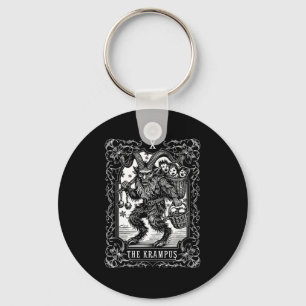 Womens Funny Vintage The Krampus Tarot Card Gothic Keychain