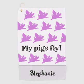 Women's Funny "When Pigs Fly" Golf Towel