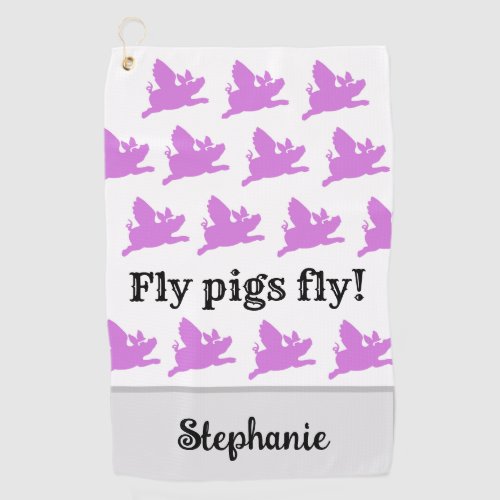 Womens Funny When Pigs Fly  Golf Towel