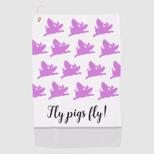 Womens Funny When Pigs Fly  Golf Towel