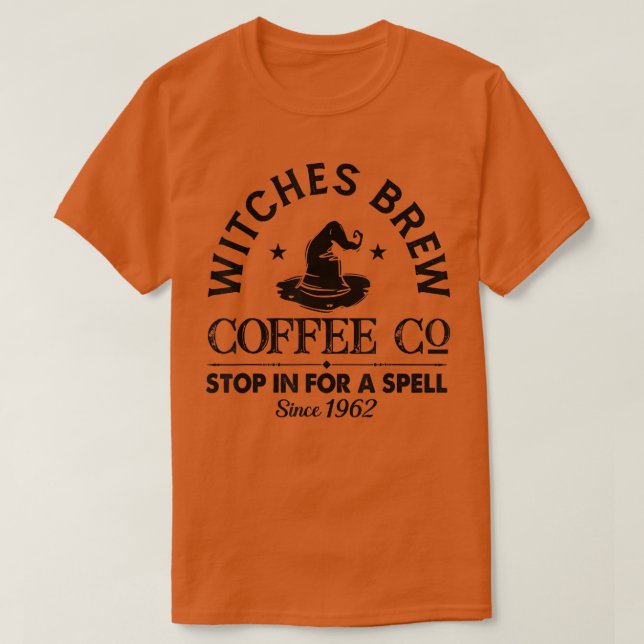 Womens Funny Witch Hat Witches Brew Coffee Hallowe T-Shirt (Design Front)