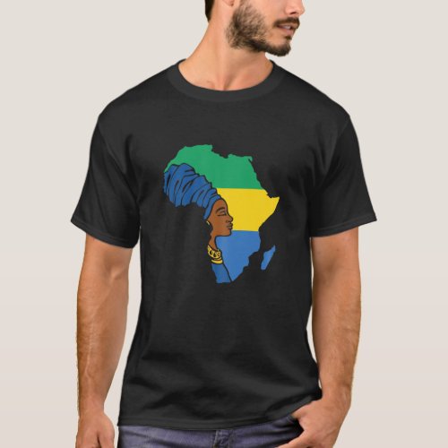 Womens Gabon Gabonese Flag Africa Map Ethnic Herit T_Shirt