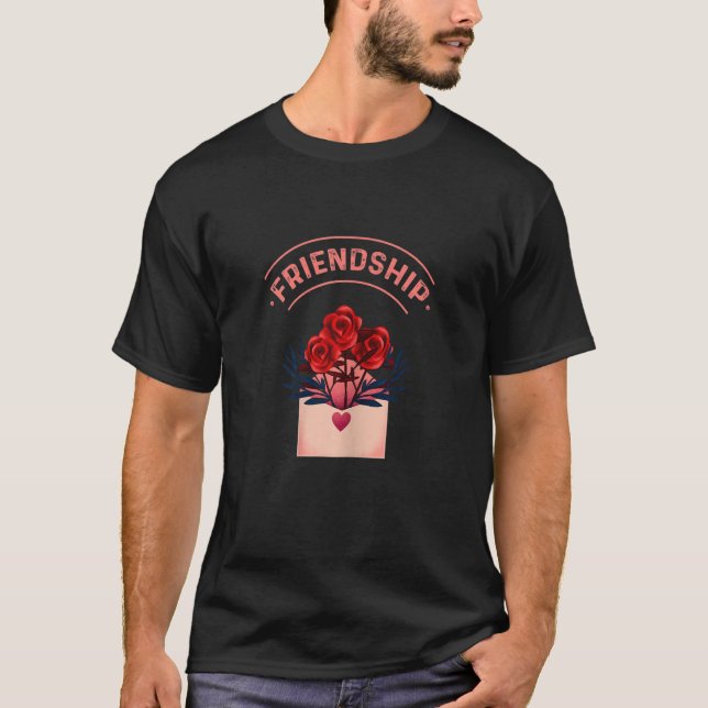 Womens Galentines Day Outfit Women Friendship Hear T-Shirt (Front)