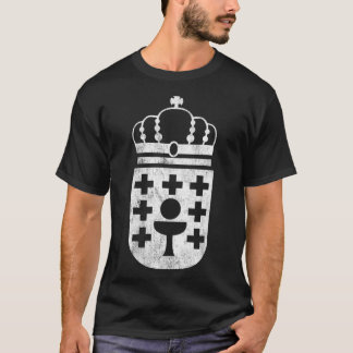 Womens Galician Souvenir Gift Distressed Crest Fl T-Shirt